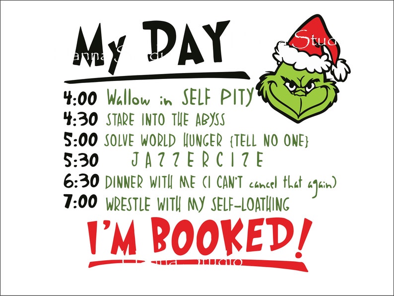 Download My Day Grinch SVG My Day I'M Booked SVg Christmas To-Do | Etsy