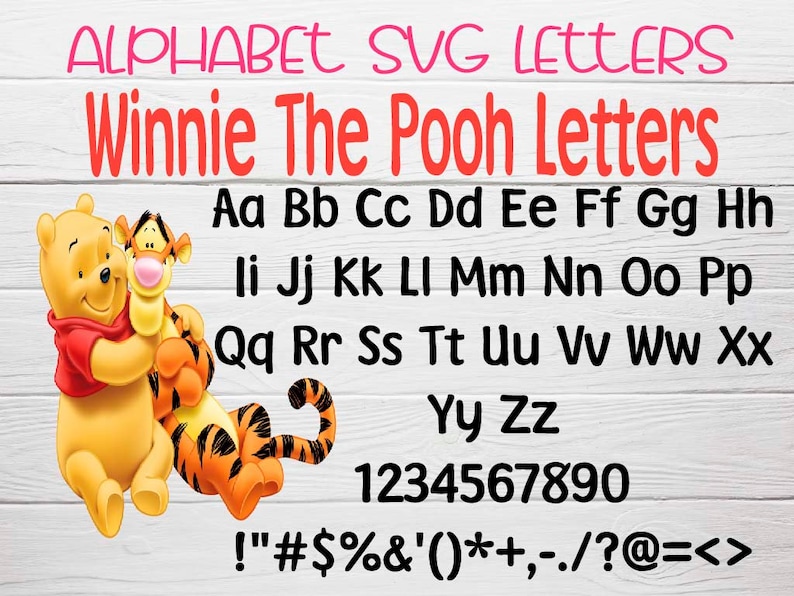 Winnie The Pooh Font svg Winnie the pooh letters svg Pooh | Etsy