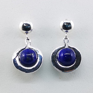 Lapis lazuli earrings, 925 silver earrings, sterling silver, natural stone, lapis lazuli, 23 mm
