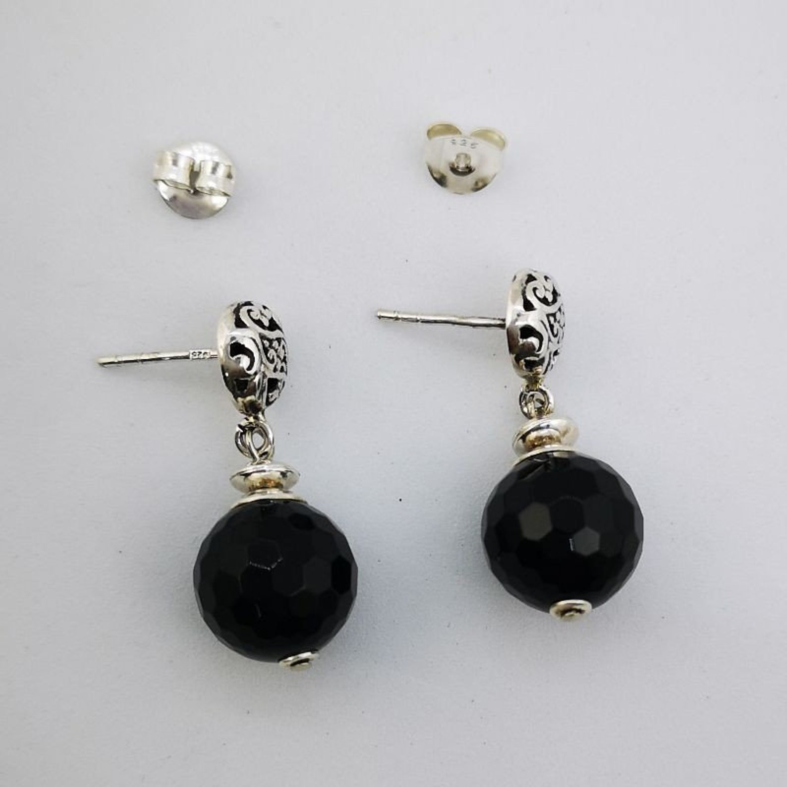 Onyx Earrings Silver Earrings 925 Silver Onyx Sterling Etsy Singapore
