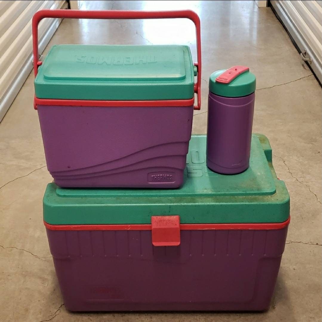 Vintage Thermos 55 Colorblock Chest Trio Etsy