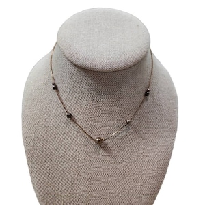 Vintage Tarnished Gold Toned Beaded Necklace