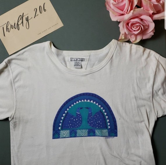 Vintage Sea Tees 1989 Kissing Geese Tee Free Size Etsy