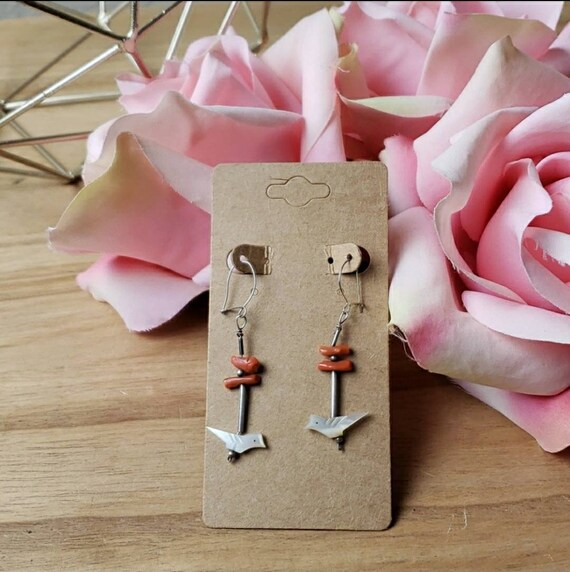 Vintage Native Bird Drop Earrings