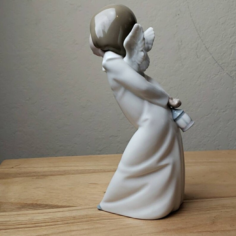 Vintage Lladro 4960 Curious Angel Figurine Etsy