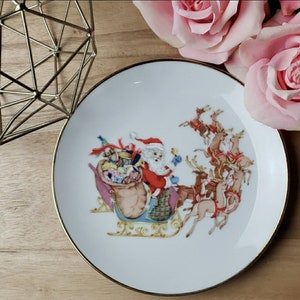 vintage Gold Trim Santa - Rennes Plaque de collection