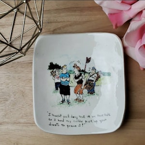 Vintage Snell Golfers Humor Collectible Plate Art by Chet Adams