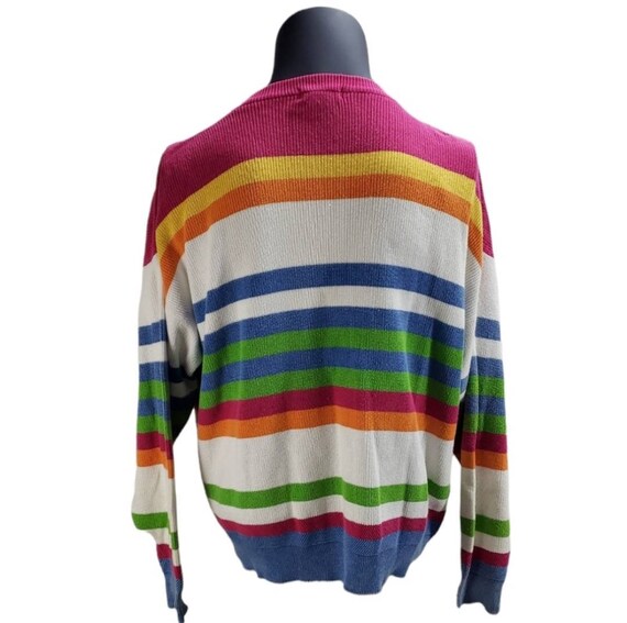 Vintage 90s Nautica Striped Colorblock Sweater Si… - image 3