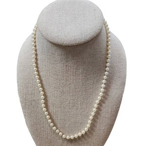 Vintage Gold Toned White Pearl Beaded Necklace