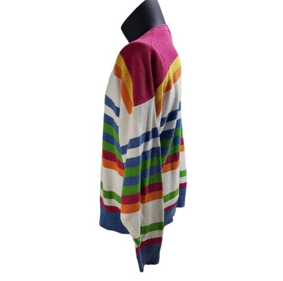 Vintage 90s Nautica Striped Colorblock Sweater Si… - image 2