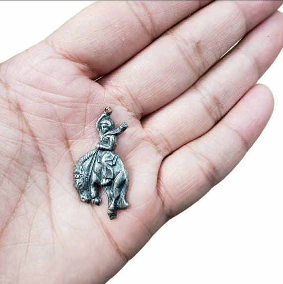 Vintage Silver Rodeo Pendant - image 1
