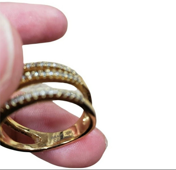 Vintage Size 8 Brass JCM CZ China Ring Etsy New Zealand