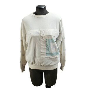Vintage Jantzen Pastel Veleros Oversized Square Button Suéter Tamaño Pequeño