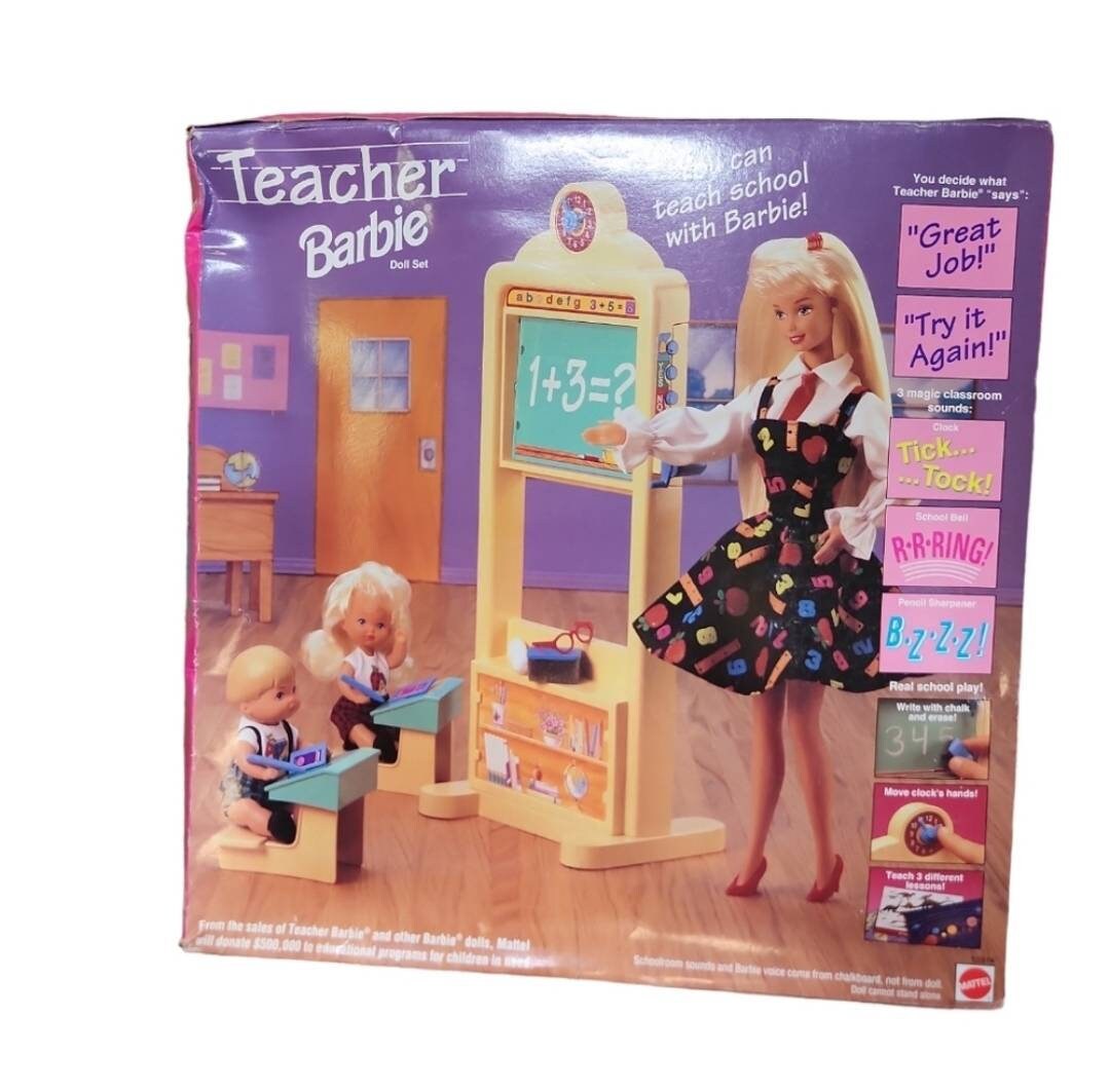 Vintage 1995 Mattel Teacher Barbie 13914 Makes Sounds Damaged Box Etsy Canada