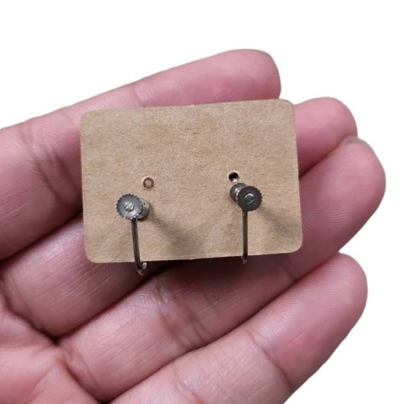 Vintage Silver Toned Red Circle Button Screwback … - image 2