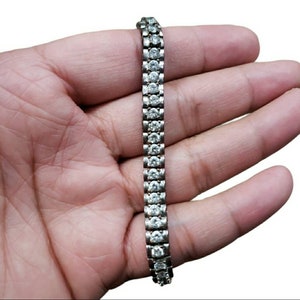 Vintage 14K Over Sterling Silver Cubic Zirconia Tennis Bracelet