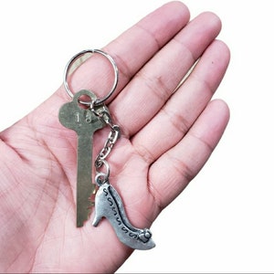 Vintage #18 Room Key & Heel Keychain