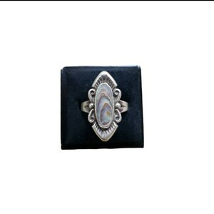 Vintage Size 7 Sterling Silver Abalone Ring