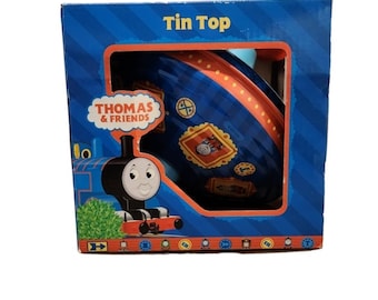 2000 Thomas The Train & Friends Metal Tin Pull Spinning Top 7x10 Schylling Toys