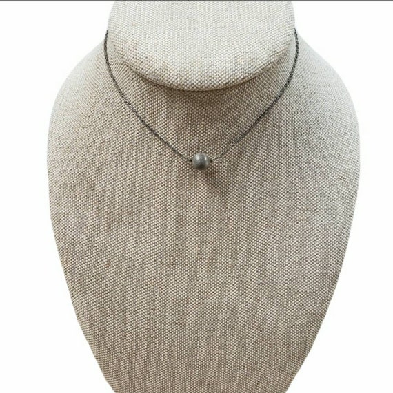 Vintage Silver Toned Screwback Ball Necklace
