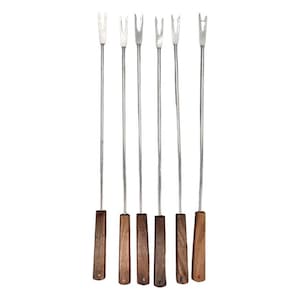 Vintage Teak Fondue Set