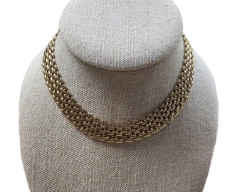 Vintage Gold Toned Thick Link Necklace