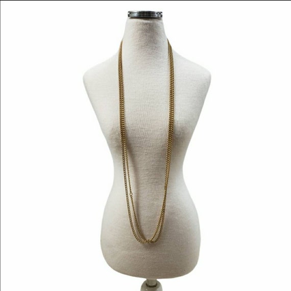 Gold long sale strand necklaces