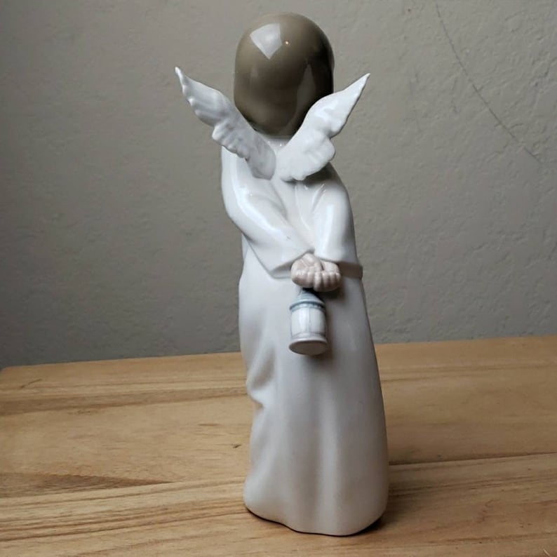 Vintage Lladro 4960 Curious Angel Figurine Etsy