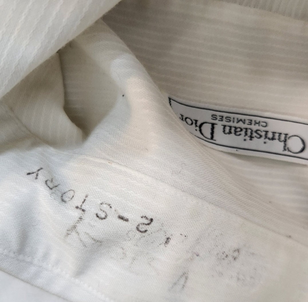 Vintage Christian Dior Chemises DIOR Embroidered Button Down