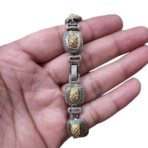 Vintage Premier Designs Silver Gold Toned Bracelet