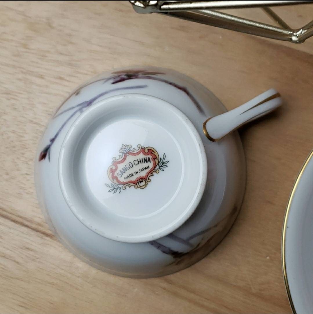 Noritake China vintage porcelain saucers and bowl set, image size:1079x1082