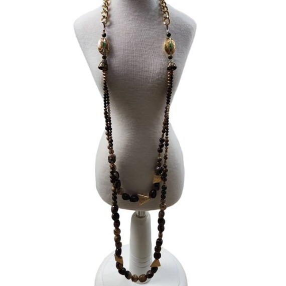 Vintage Gold Toned Butterfly Beaded Jewelry Set - image 1