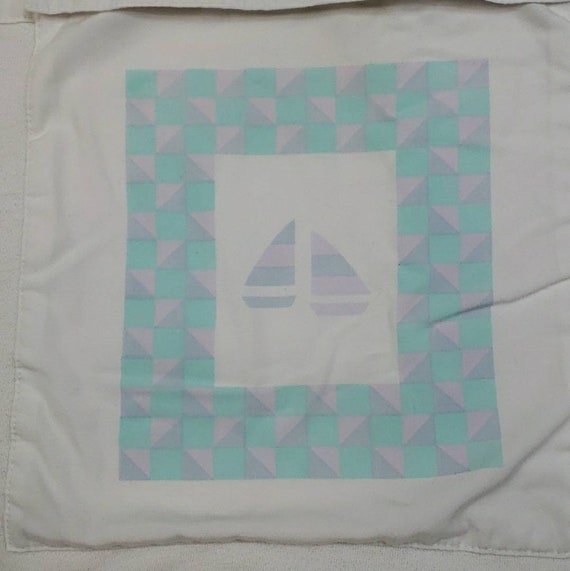 Vintage Jantzen Pastel Sailboats Oversized Square… - image 6