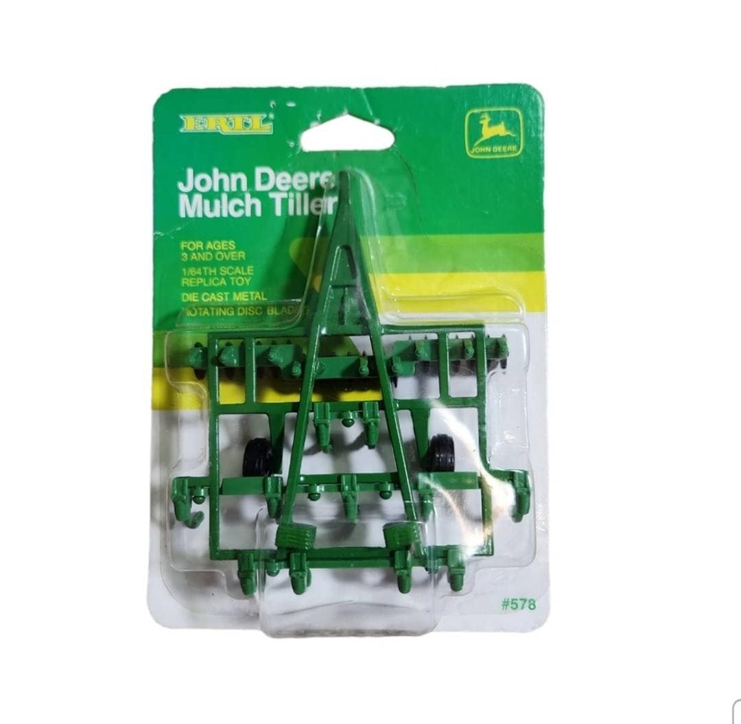Vtg 1985 ERTL John Deere Mulch Tiller 1/64 Scale Replica Toy Die