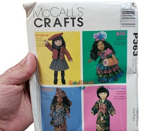 Vintage 1997 McCalls Craft Sewing Pattern For Doll Clothes Global Friends #P363