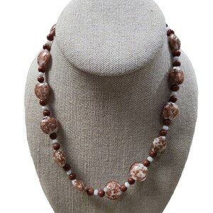 Vintage Rose Gold Toned Pinkish Bronze Glass & Goldstone Jewelry Set