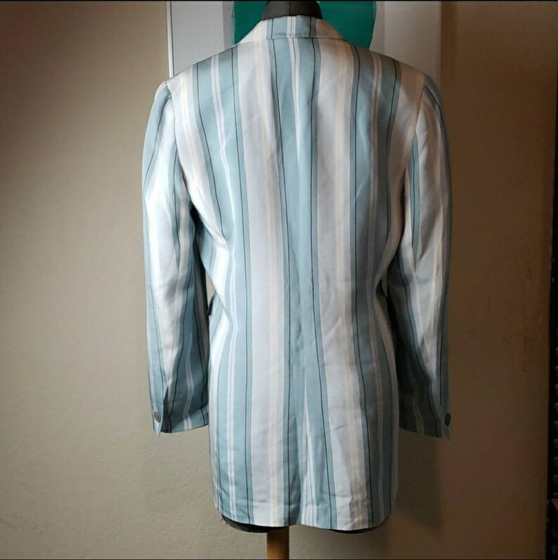 Vintage Neiman Marcus Size 8 100/% Silk Striped Blazer