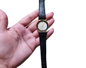 Vintage 1970s Must de Cartier Quartz Argent 20MM Swiss Diamond Leather Watch