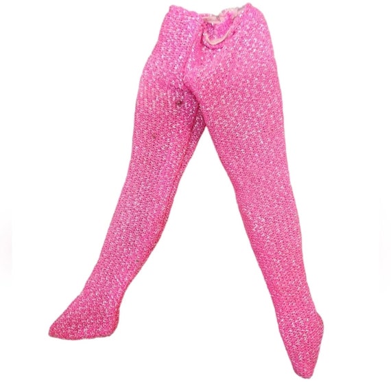 Vintage 1980s Barbie Footed Leggings Tights Barbie Pink Glitter Stained 