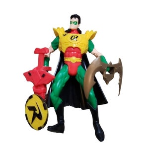 Vintage 1996 Kenner Dc Comics Total Justice Robin Figure New Battle Staff