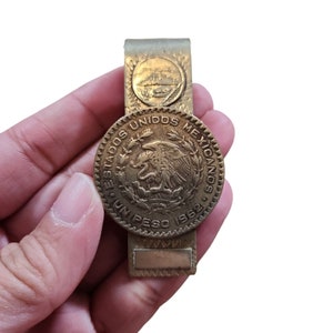 Taxco Mexico Sterling Peso 1962 Münze Estados Unidos Mexicanos Geldklammer 6,5 cm