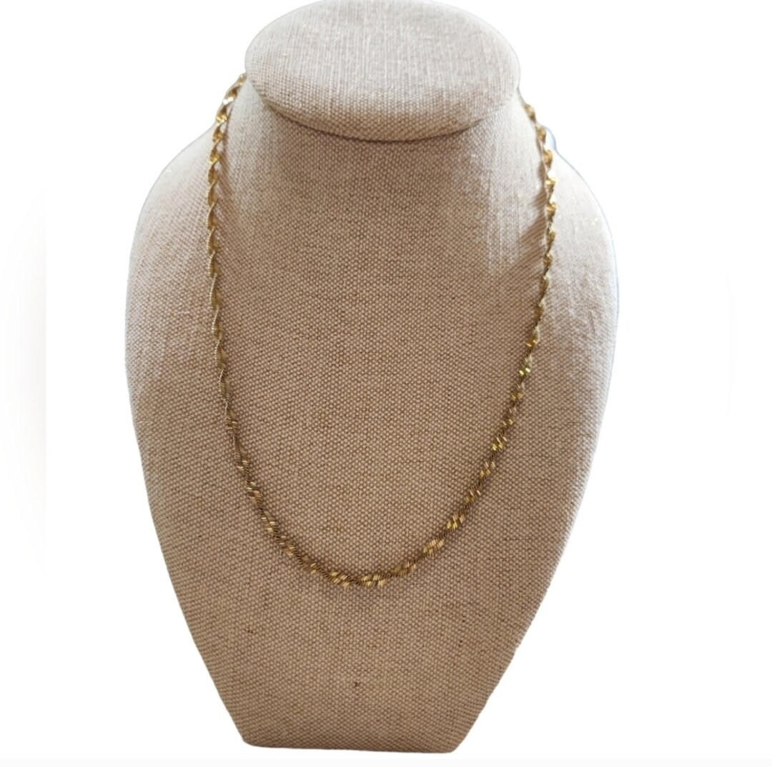 Collier Chaîne Torsadée Argenté Vintage Signé WORDINGTON 4913 - Occasion, Longueur Grande