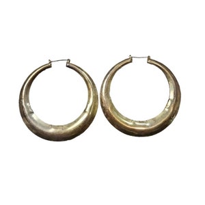 Vintage Gold Toned Oversized Hoop Earrings