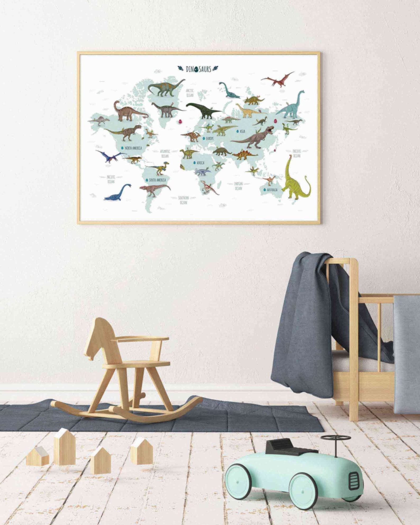 dinosaur world map printable illustration horizontal