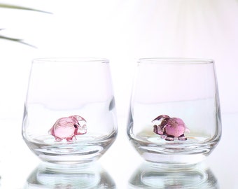 Cute Pigs shot glasses set, barware, cocktail party, wedding, glassware, tiny pig cup, birthday shot glass, animal shot glass, home bar gift