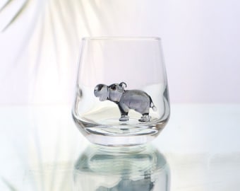 Joli ensemble de verres à liqueur hippopotame, petite tasse hippopotame, verre de fête de mariage, verre design, articles de bar, cadeau hippopotame, cadeau d'anniversaire, amateur d'hippopotames,