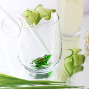 Caneca de vidro de sapo fofo, copo para beber água, decoração de sapo, copo de coquetel, copo de vidro engraçado, artigos de vidro, copo de vinho engraçado sem haste, copo de casamento
