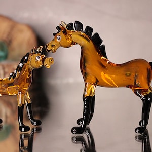 Art glass horse ,murano glass, mini glass figurine, handmade glass animal, hand blown tiny animal, cute horse, little horse, miniature horse