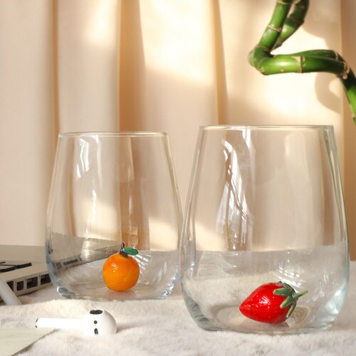 Handmade Drink Glass With Fruit Strawberry Glass Cup Apricot Etsy Handmade Drink Glass With Fruit Strawberry Glass Cup Apricot Etsy