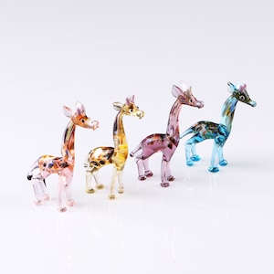 GIRAFFE MINIATURE: Set of Animal Figures Figurine Dollhouse Terrarium  Diorama Supply Small Tiny Miniatures Fairy Garden Mini Safari Zoo Bulk 